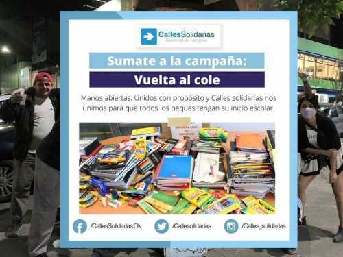 Solidaridad: juntan kits escolares para 500 chicos de la calle